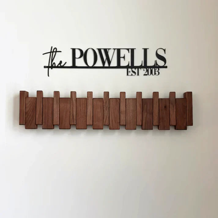 Sturdy Wood Wall Hook Rack with Music Theme - Olytrend
