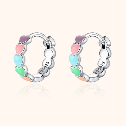Colorful Heart Drop Earrings - Pexav