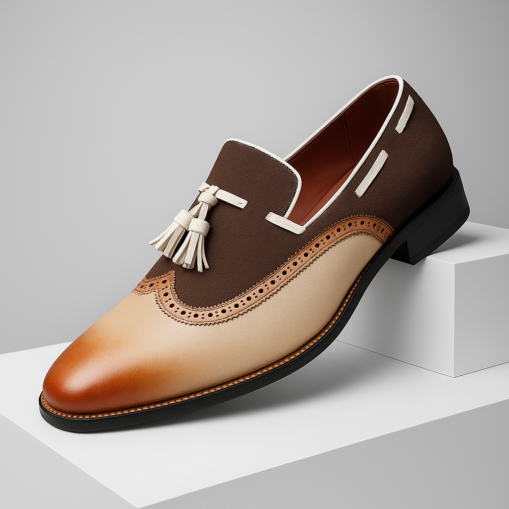 Men's Leather Slip On Loafers Shoes - Olytrend