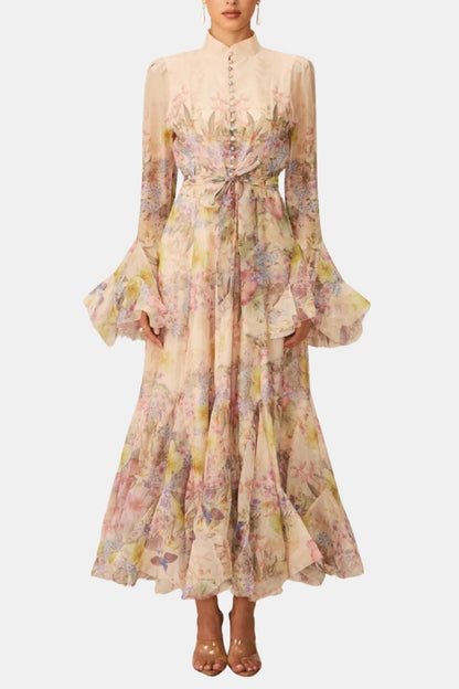 Image of Reba | Women's Ruffle Sleeve Maxi Dress