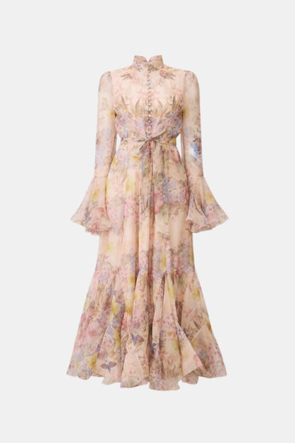 Image of Reba | Women's Ruffle Sleeve Maxi Dress