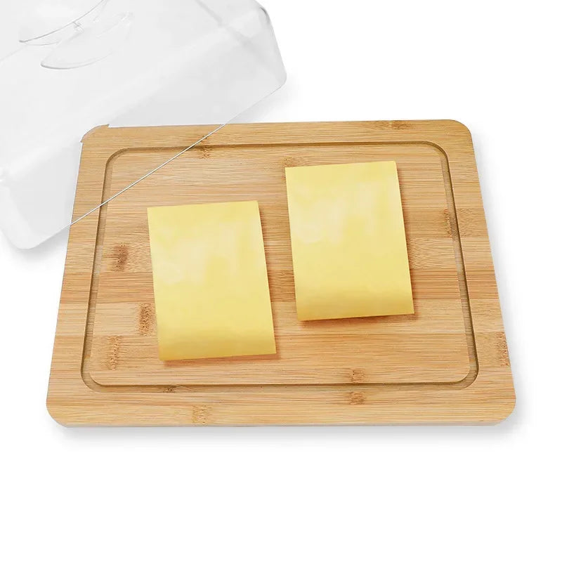 Rectangular Butter Dish with Bamboo Lid - FreshSeal-Nora Luxe