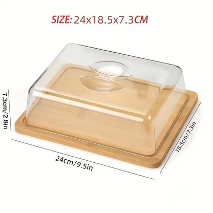 Rectangular Butter Dish with Bamboo Lid - FreshSeal-Nora Luxe