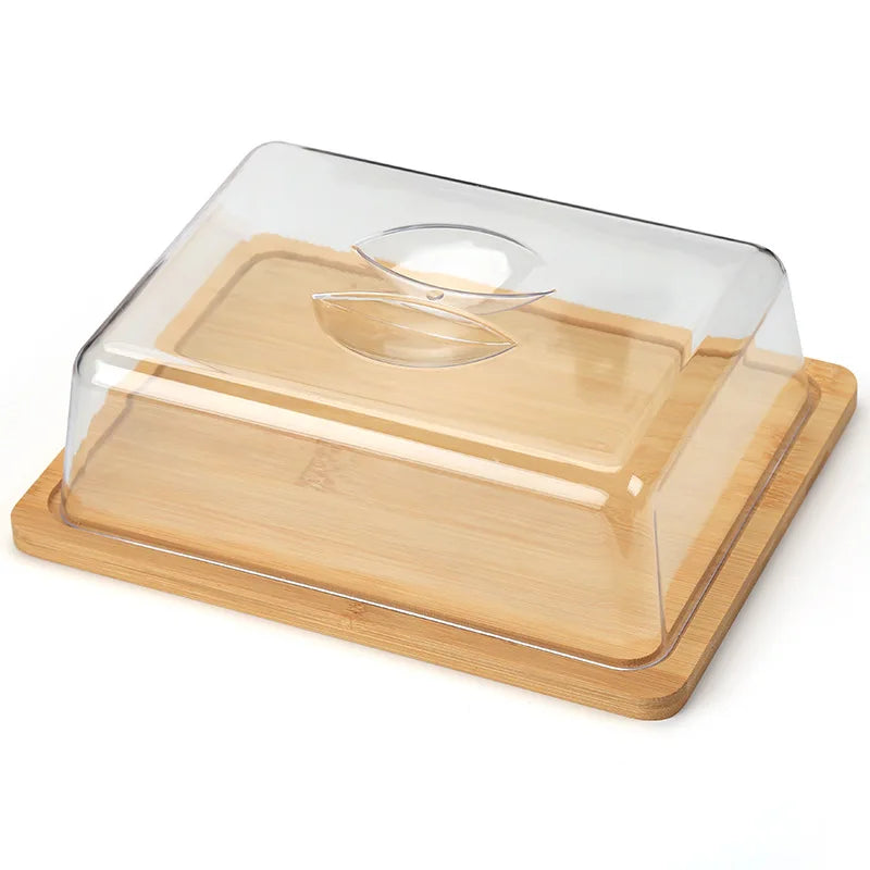 Natural Wooden Butter Container with Tight Fit Lid - Pexav