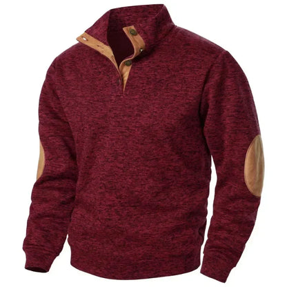 Relaxed Fit Casual V-Neck Pullover Sweatshirt - Olytrend