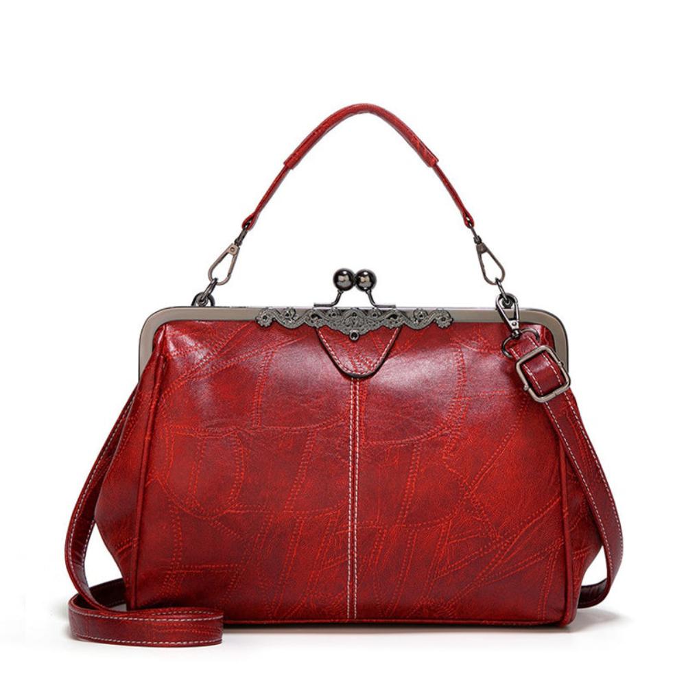 Classic Buckle Leather Handbag