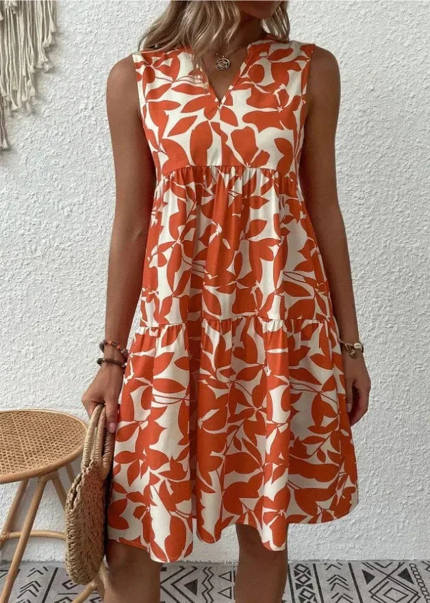 Chic Womens V Neck Sundress - Olytrend