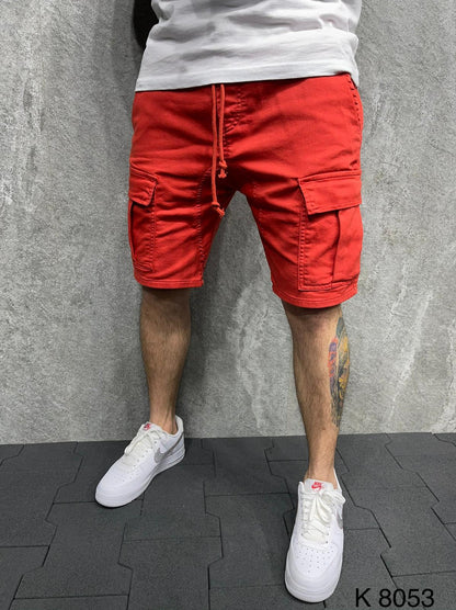 Relaxed Fit Cargo Shorts with Elastic Waist - Nocini