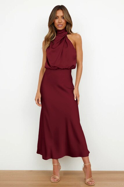 Refined Cocktail Dress - Livia-Bordeaux-S-Nora Luxe