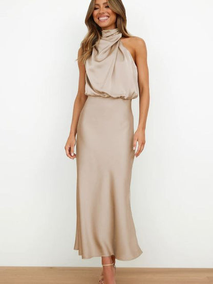 Refined Cocktail Dress - Livia-Khaki-S-Nora Luxe