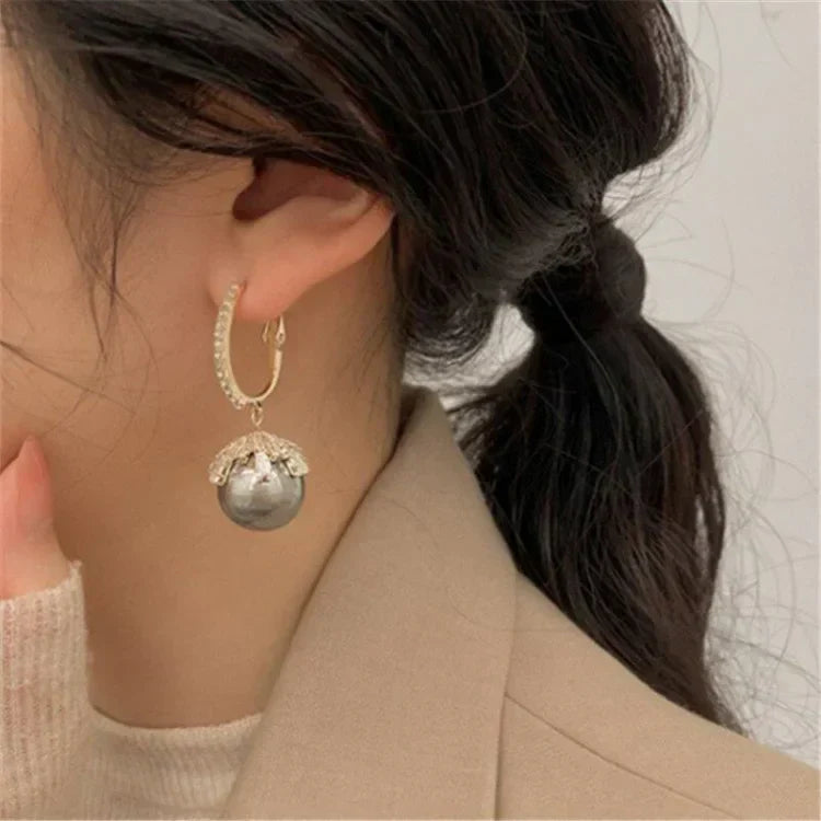 Luxurious White Pearl Drop Earrings - Pexav