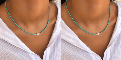 Refined Pearl Necklace (Buy 1 Get 1 Free) - Luxury Pearl-Turquoise + Turquoise (1+1 free)-Nora Luxe
