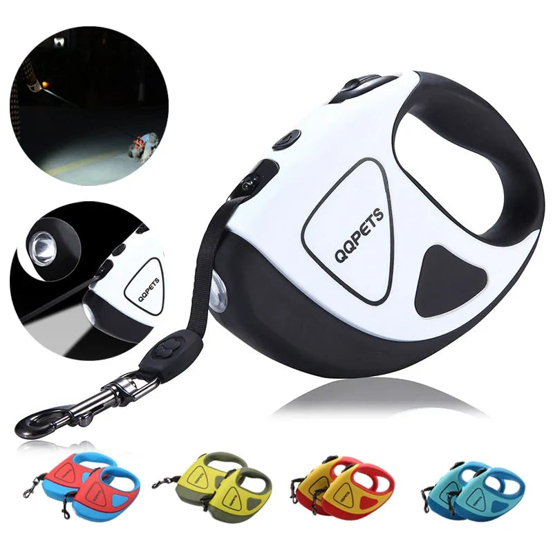 Retractable Dog Leash with LED Lighting - SafePaw-White-196.85 inches-Nora Luxe