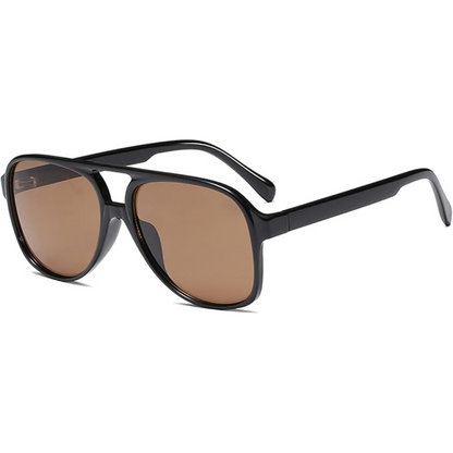 Retro Aviator Sunglasses - Indy-Black Brown-Nora Luxe