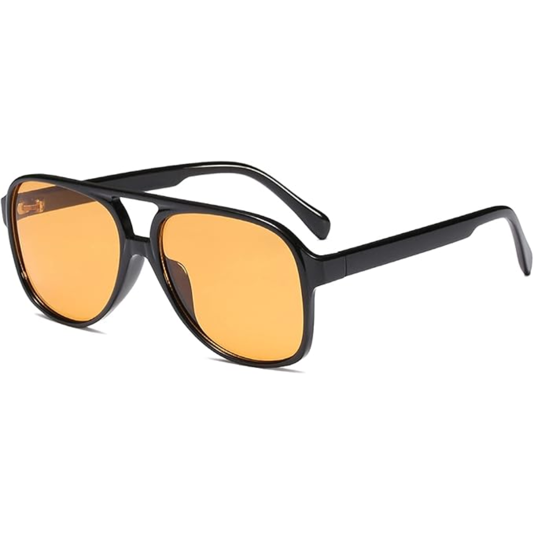 Retro Aviator Sunglasses - Indy-Black Yellow-Nora Luxe