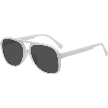 Retro Aviator Sunglasses - Indy-White Gray-Nora Luxe