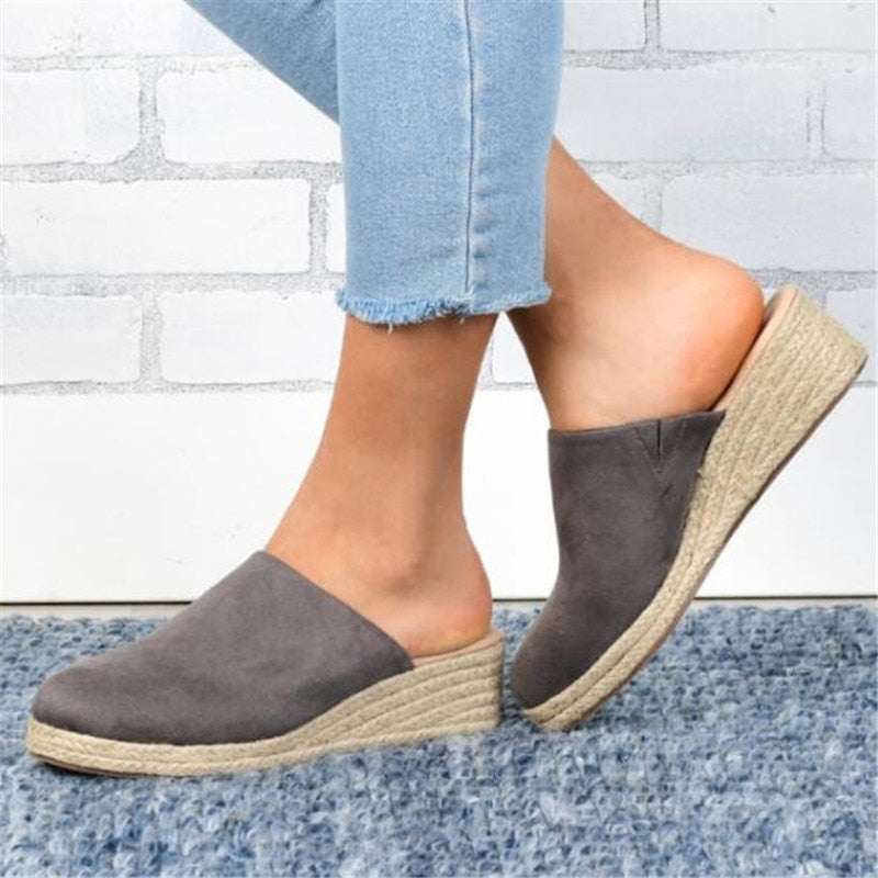 Retro Chic Wedge Sandals - Vera-Beige-4.5-The Livary