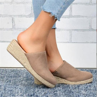 Retro Chic Wedge Sandals - Vera-Khaki-4.5-The Livary