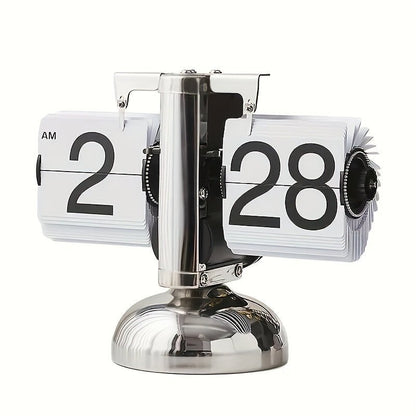 Retro Flip Clock with Steel Accent - TempoFlip-White-The Livary