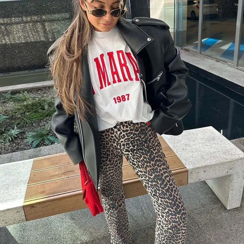 Retro jeans with leopard print - Clara-Leopard-XS-Nora Luxe