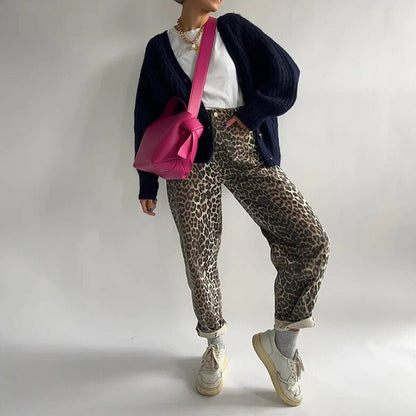 Vintage Leopard Print Clara Jeans - Pexav