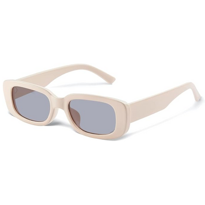 Retro Rectangular Y2K Sunglasses - Aria-Beige Gray-Nora Luxe