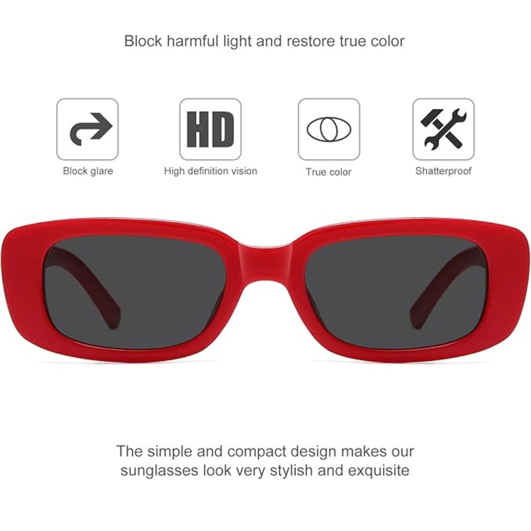 Retro Rectangular Y2K Sunglasses - Aria-Beige Gray-Nora Luxe
