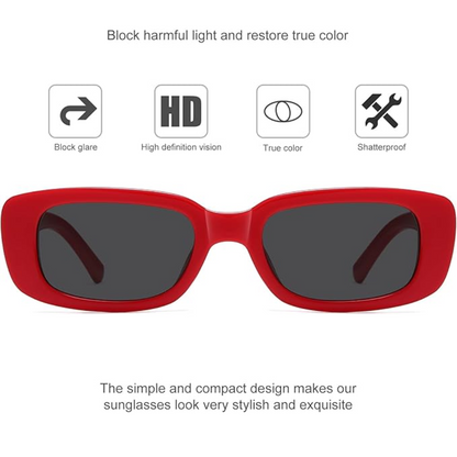 Retro Rectangular Y2K Sunglasses - Aria-Beige Gray-Nora Luxe