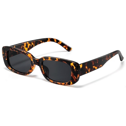 Retro Rectangular Y2K Sunglasses - Aria-Leopard 1-Nora Luxe