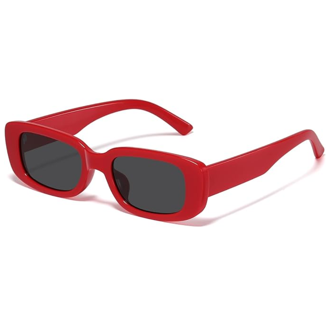 Retro Rectangular Y2K Sunglasses - Aria-Red-Nora Luxe