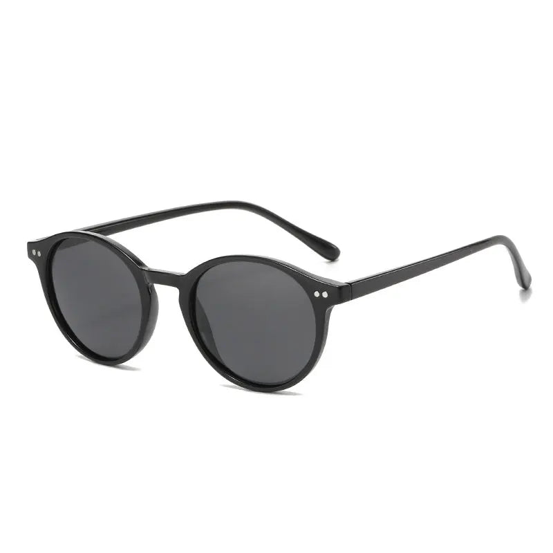 Retro Round Polarized Sunglasses - SunnyStyle-Black-Nora Luxe