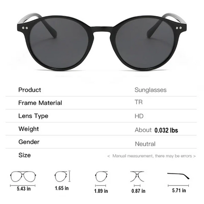 Retro Round Polarized Sunglasses - SunnyStyle-White/Gray-Nora Luxe