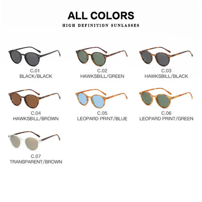 Retro Round Polarized Sunglasses - SunnyStyle-White/Gray-Nora Luxe