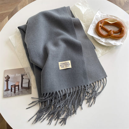 Reversible Pashmina Scarf - Elena-Gray-Nora Luxe
