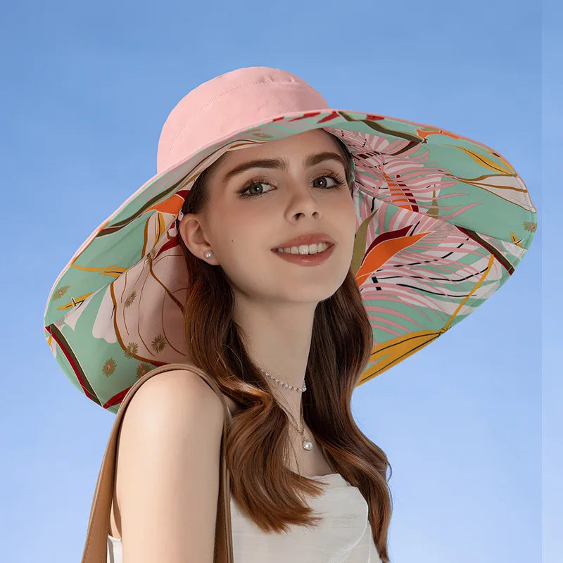 Large Cotton Sun Hat with Extra Wide Brim - Pexav