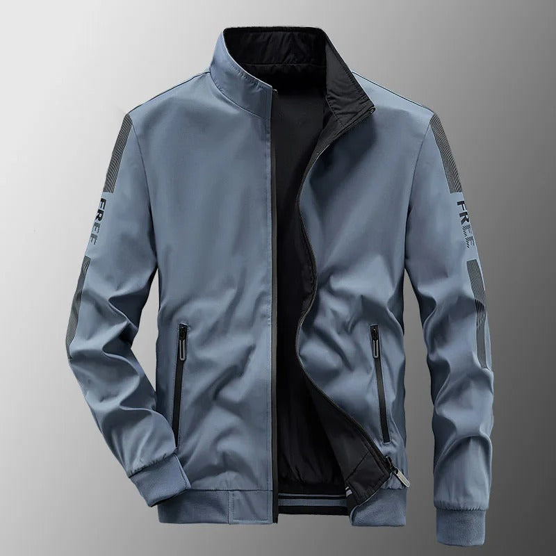 Reversible Waterproof Men's Summer Jacket - Thijs-Light blue-S-State of Style