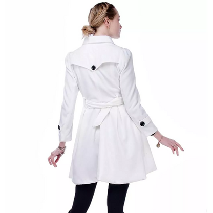 Reversible Wool Peacoat with Belt - Patty-Black-S-Nora Luxe