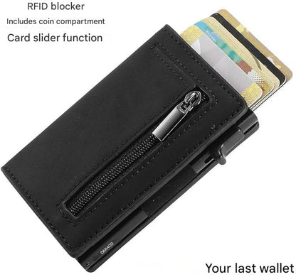 RFID-Protected Slim Wallet – CoreSlide-Black-Nora Luxe