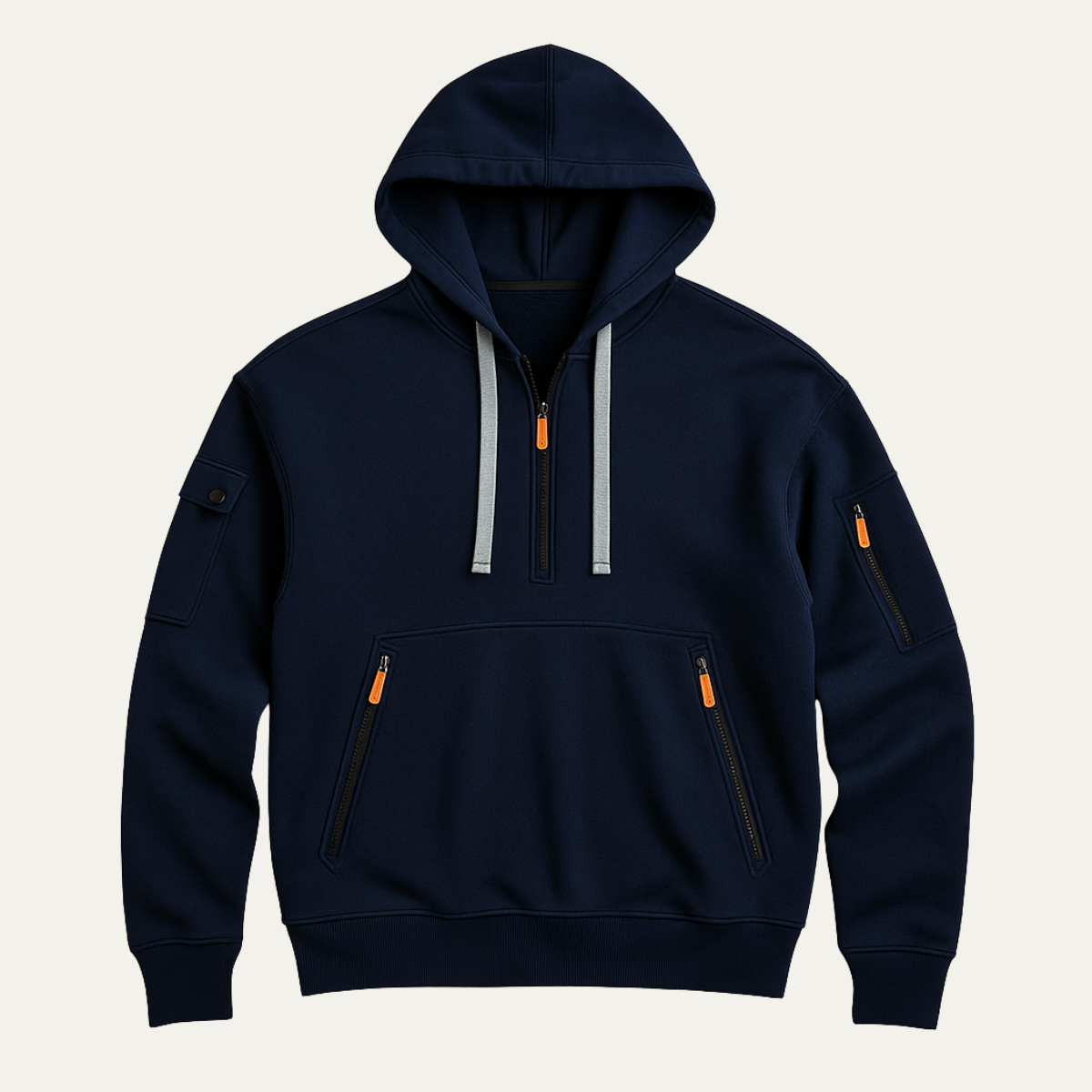 Comfortable Men's Zip Up Hooded Sweatshirt with Pockets - Nocini