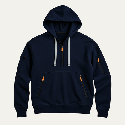 Comfortable Men's Zip Up Hooded Sweatshirt with Pockets - Nocini