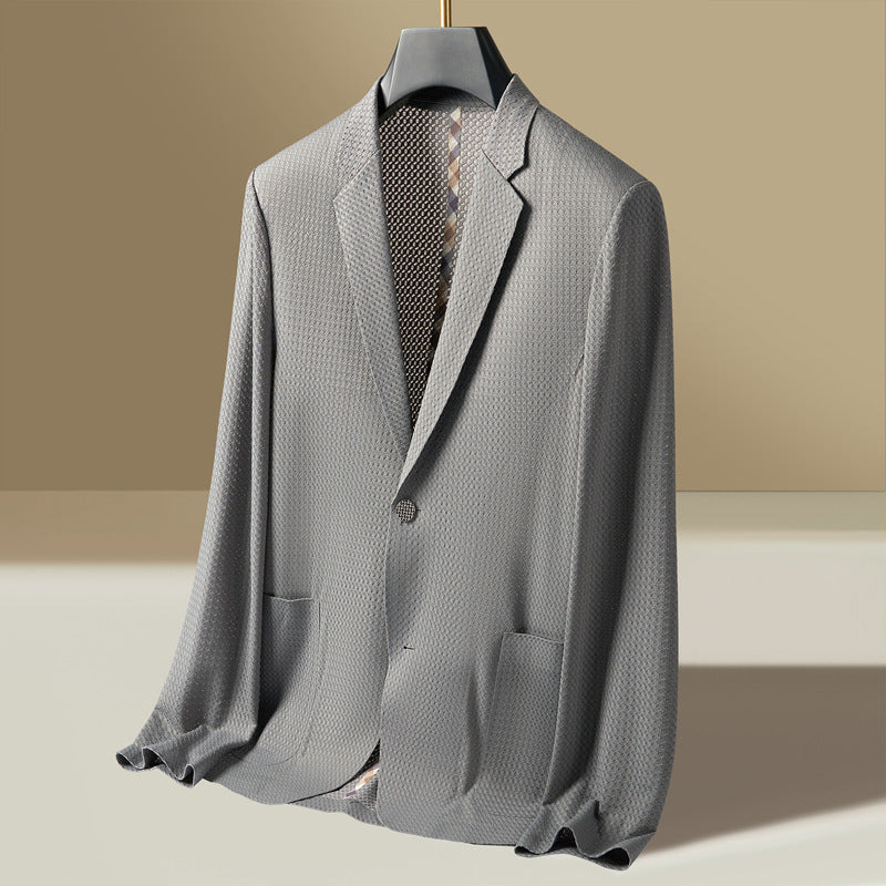 Image of Rhys | Men's Textured Lightweight Single-Breasted Blazer