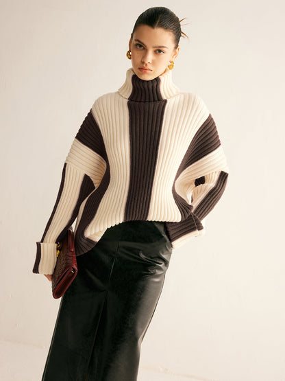Textured Multi Color Crew Neck Sweater