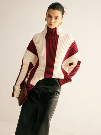 Textured Multi Color Crew Neck Sweater - Pexav