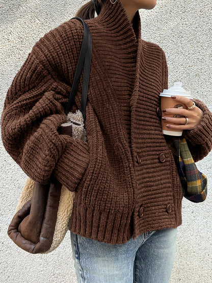 Textured Crew Neck Winter Jacket