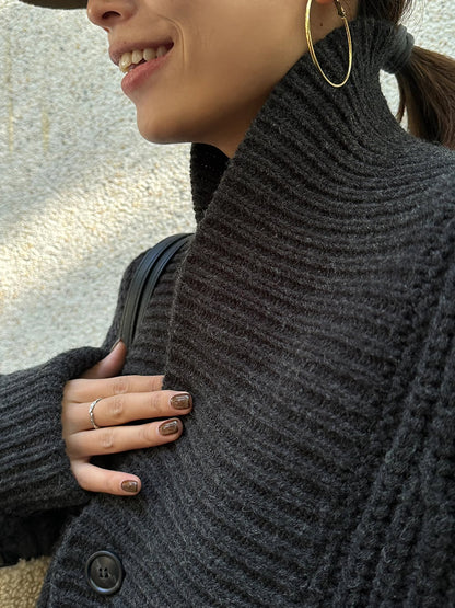 Textured Crew Neck Winter Jacket