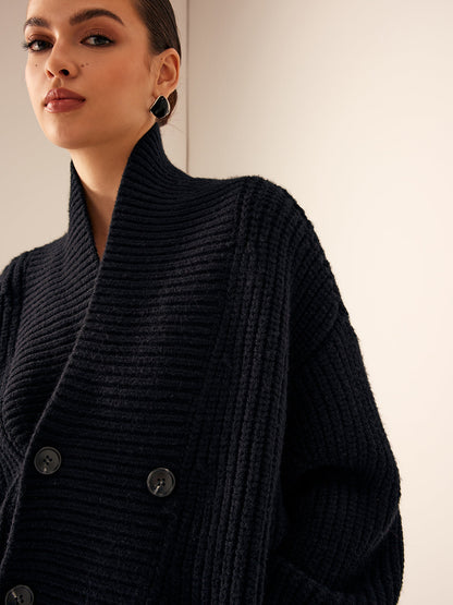 Textured Crew Neck Winter Jacket