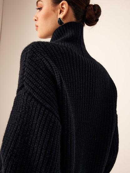 Textured Crew Neck Winter Jacket