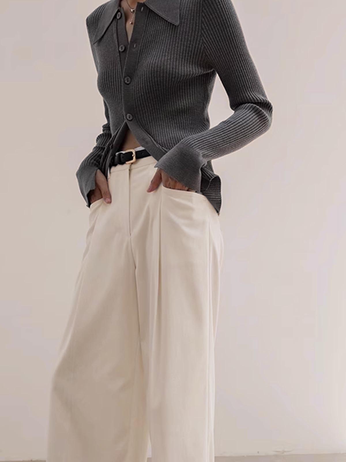 Textured Crew Neck Fit Cardigan