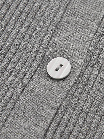Textured Crew Neck Fit Cardigan