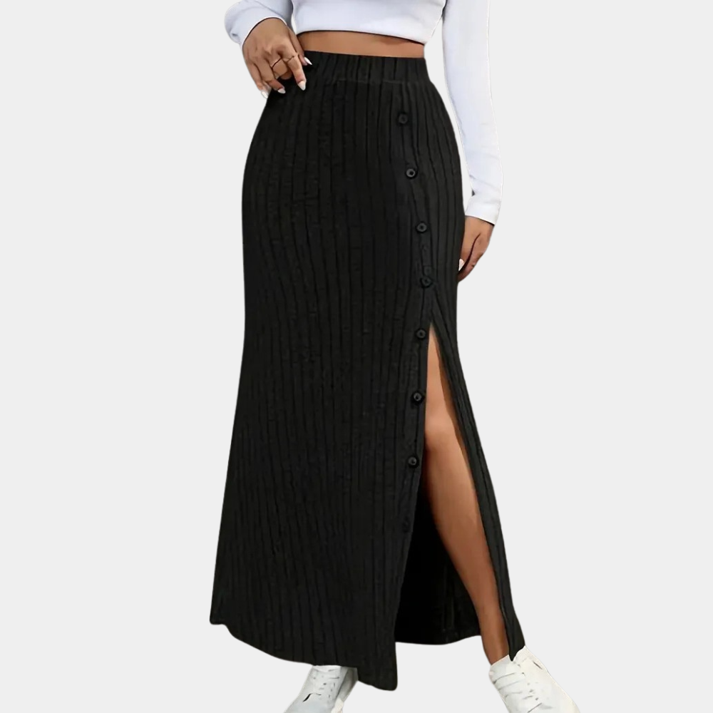 Textured Long Flowy Skirt - Pexav